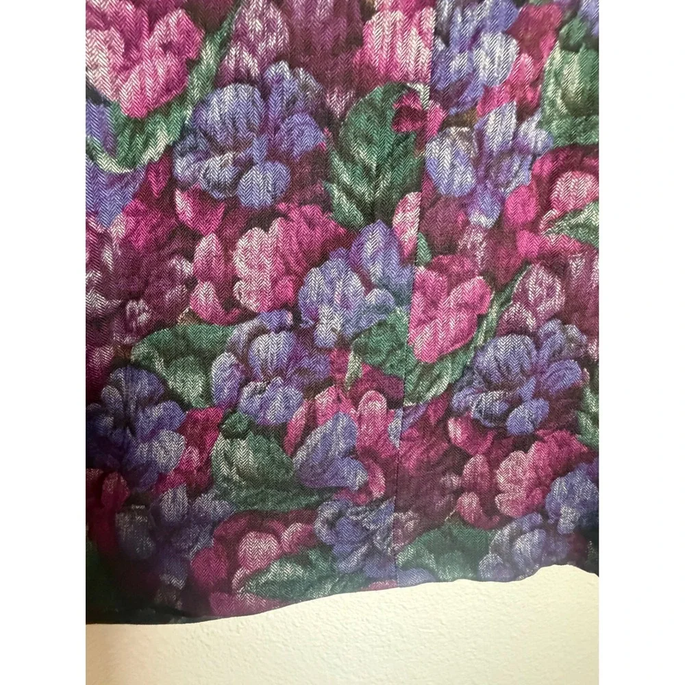 Christian Dior Separates Vintage Wool Floral Blazer‎ Purple Magenta Size 14 y2k